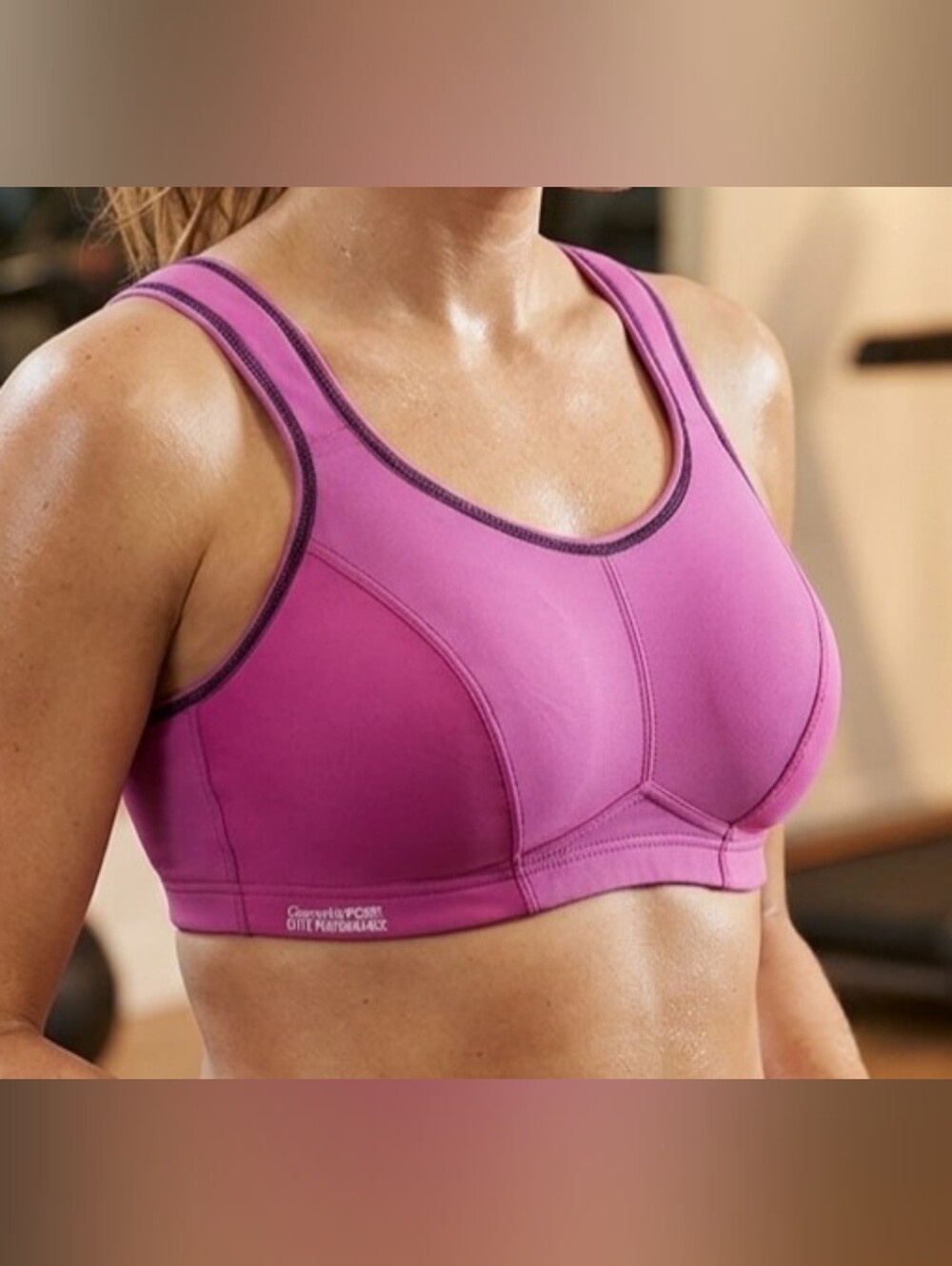 Glamorise Magenta and Plum Contour not Padd Sports Bra Size 38D.